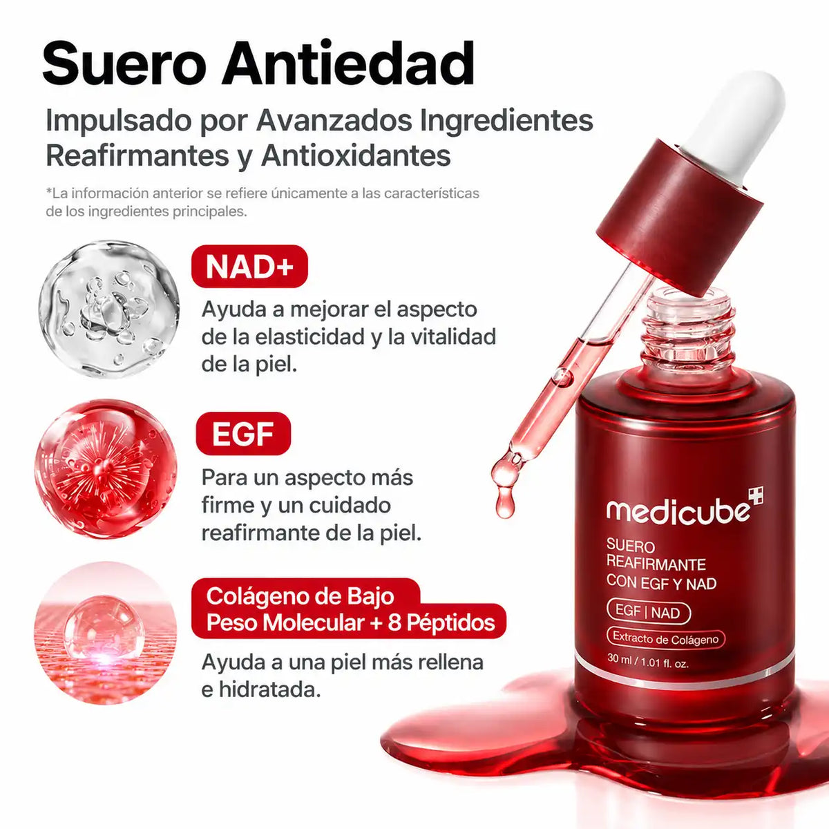 Sérum Reafirmante NAD+  Efecto Lifting, Luminosidad y Piel Más Firme